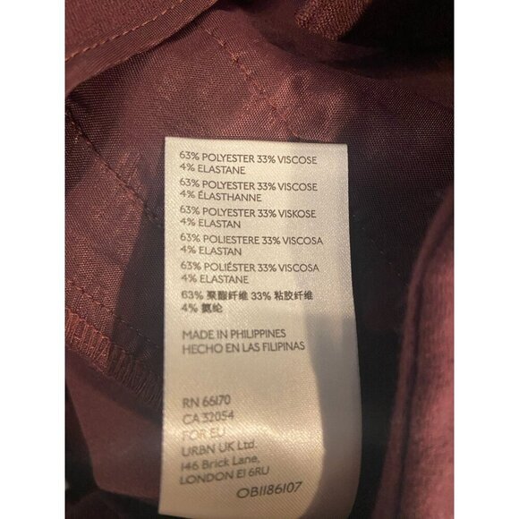 NWT By Anthropologie Pants Ankle Slit Bootcut Plum Maroon Size 2 New - Picture 5 of 6